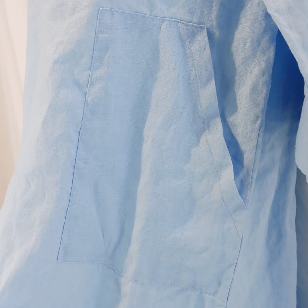 Cozinen Long Sleeve Midi Shirt Dress Half Button Front Loose Fit Blue Womens XL - Picture 7 of 10